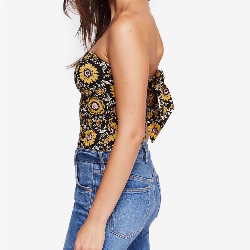 Free People Daisy Chain Floral Tie-Back Tube Top - Picture 5 of 8